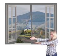 Cortinas Mosquitera Ventana 60 x 125 cm Protección Contra Mosquitos y Moscas Mosquitera Magnética Ventanas Lavables Adecuada para Decoración Del Hogar, Gris