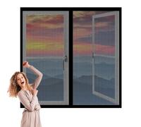Cortinas Mosquitera Ventana 60 x 70 cm Protección Contra Mosquitos y Moscas Mosquiteras Lavables Adecuada para Decoración Del Hogar, Negro