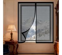 Cortinas Mosquitera Ventana 65 x 110 cm sin Taladrar Ni Atornillar Mosquitera Magnética Ventanas Fácil Instalación Adhesiva Adecuada para Decoración Del Hogar, Negro