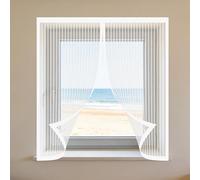 Cortinas Mosquitera Ventana 65 x 185 cm Protección Contra Mosquitos y Moscas Mosquitera Ventana Mosquiteras Fácil de Limpiar para Exterior Jardín Balcón Salón Casa Tienda, Blanco