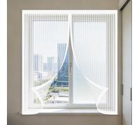 Cortinas Mosquitera Ventana 65 x 185 cm Protección Contra Mosquitos y Moscas Window Mosquito Net Fácil Instalación Adhesiva para Todas Las Ventanas, Blanco