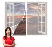 Cortinas Mosquitera Ventana 75 x 135 cm Mantiene Insectos, Moscas y Mosquitos Fuera Mosquitera Ventana Lavables para Ventanasde Balcón, Ventanasde Patio, Sala, Blanco