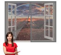 Cortinas Mosquitera Ventana 75 x 135 cm Mantiene Insectos, Moscas y Mosquitos Fuera Mosquitera Ventana Lavables para Ventanasde Balcón, Ventanasde Patio, Sala, Gris