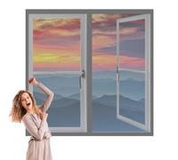 Cortinas Mosquitera Ventana 75 x 165 cm Protección Contra Mosquitos y Moscas Mosquiteras Lavables Adecuada para Decoración Del Hogar, Gris