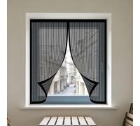 Cortinas Mosquitera Ventana 75 x 80 cm Protección Contra Mosquitos y Moscas Mosquitera Ventana Magnetica Lavables para Ventanasde Balcón, Ventanasde Patio, Sala, Negro