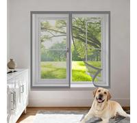 Cortinas Mosquitera Ventana 80 x 160 cm Protección Contra Mosquitos y Moscas Mosquitera sin Taladrar Fácil Instalación Adhesiva para Todas Las Ventanas, Gris