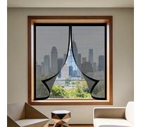 Cortinas Mosquitera Ventana 95 x 110 cm Protección Contra Mosquitos y Moscas Ventana Contra Insectos y Moscas Fácil Instalación Adhesiva para Todas Las Ventanas, Negro