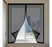 Cortinas Mosquitera Ventana 95 x 110 cm sin Taladrar Ni Atornillar Mosquiteras Magnética Anti Insectos Cierre Fácil de Ensamblar Autoadhesivo para Todas Las Ventanas, Negro