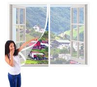 Cortinas Mosquitera Ventana 95 x 135 cm Mantiene Insectos, Moscas y Mosquitos Fuera Mosquiteras Ventanas Magnética Fácil de Ensamblar Autoadhesivo para Todas Las Ventanas, Blanco