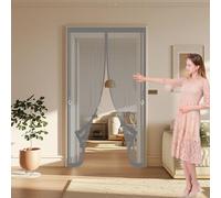 Cortinas Mosquiteras 100 x 125 cm Varios Tallas, Cierre Automático, No Requiere Herramientas, Mantiene El Aire Fresco Mosquitera Antimosquitos Imantada para Sala de Estar, Patio, Gris