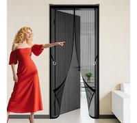 Cortinas Mosquiteras para Puertas 101 x 249 cm Imanes para Un Autocierre Mosquitera Magnetica Puerta Resistente a La Rotura para Puerta Exterior de Balcón Patio, Negro