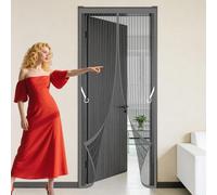 Cortinas Mosquiteras para Puertas 101 x 259 cm Imanes para Un Autocierre Mosquitera Magnetica Puerta Resistente a La Rotura para Puerta Exterior de Balcón Patio, Gris