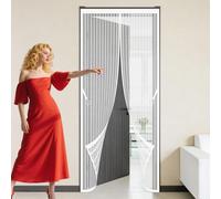 Cortinas Mosquiteras para Puertas 101 x 261 cm Imanes para Un Autocierre Mosquitera Magnetica Puerta Resistente a La Rotura para Puerta Exterior de Balcón Patio, Blanco