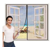 Cortinas mosquiteras para puertas 110x115cm, Mosquitera Magnética para Puertas, Apagar Automáticamente Protección Contra Insectos, para Ventanas Batientes, marrón