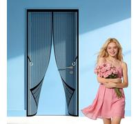 Cortinas Mosquiteras para Puertas 116 x 296 cm Imán sin Necesidad de Taladrar Mosquitera Puerta con Iman Transpirables, Antimosquitos para Puertas de Salón Balcón Corredor, Negro