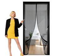 Cortinas Mosquiteras para Puertas 121 x 200 cm Se Cierra Automáticamente Cortinas Puertas Exteriores Resistente para Puerta Exterior de Balcón Patio, Negro