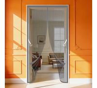 Cortinas Mosquiteras para Puertas 121 x 297 cm Se Cierra Automáticamente Mosquitera Ventana Magnetica Resistente para Todos Los Tamaños de Puertas, Gris