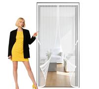 Cortinas Mosquiteras para Puertas 135 x 200 cm Se Cierra Automáticamente Cortinas Puertas Exteriores Resistente para Puerta Exterior de Balcón Patio, Blanco