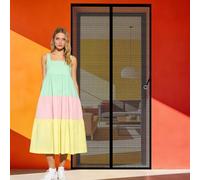 Cortinas Mosquiteras para Puertas 138 x 190 cm Imanes para Un Autocierre Anti Mosquito Insecto Mosquiteras Lejos de Los Mosquitos para Todos Los Tamaños de Puertas, Negro