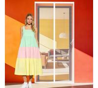 Cortinas Mosquiteras para Puertas 140 x 188 cm Imanes para Un Autocierre Anti Mosquito Insecto Mosquiteras Lejos de Los Mosquitos para Todos Los Tamaños de Puertas, Blanco