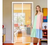 Cortinas Mosquiteras para Puertas 170 x 190 cm Magnético Automático Puerta de Malla Magnética Mantiene El Aire Fresco para Puertas de Patio y Balconeras, Blanco