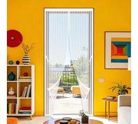 Cortinas Mosquiteras para Puertas 88 x 229 cm Se Cierra Automáticamente Cortina Mosquitera Magnética Puertas Resistente a La Rotura para Balcón Puerta Corredera de Patio, Blanco