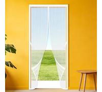 Cortinas Mosquiteras para Puertas 98 x 226 cm Varios Tallas Fly Curtains for Door Lejos de Los Mosquitos para Puertas Cortina de Sala de Estar Balcón Corredera de Patio, Blanco