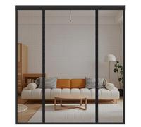 Cortinas Mosquiteras para Puertas - Mosquitera con Imán, Malla de Premium con Fijación Autoadherente Extra Grueso - Lujosa Mosquitera para Puertas - Doble Apertura (Negro, 150x200cm)