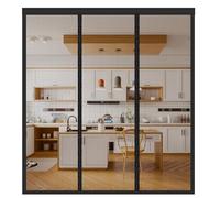 Cortinas Mosquiteras para Puertas - Mosquitera con Imán, Malla de Premium con Fijación Autoadherente Extra Grueso - Lujosa Mosquitera para Puertas - Doble Apertura (Negro, 130x200cm)