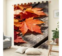 Cortinas Opacas 117x229 cm Hojas Caídas Naranjas Cortinas Salon Modernas 2 Piezas 3D Temática Otoñal Cortinas Termicas Aislantes Frio Y Calor con Ojales para Habitacion Decorati C.22
