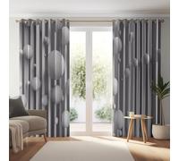 Cortinas Opacas 75An x 166Al cm 2 Paneles con Ojales, Aislamiento Térmico y Reducción de Ruido 3D Abstracto Geométrico Esferas Rayas Cortinas Estampadas Adecuado para Dormitorio y Sala de Estar Crema