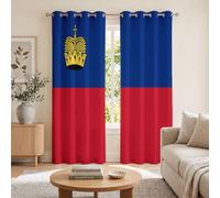 Cortinas Opacas Bandera Liechtenstein con ojales para Dormitorio, 140x245cm 2 Paneles Cortinas de Ventana Patrimonio Cultural Tradicional Aislamiento Térmico para oscurecer la habitación y Privacidad