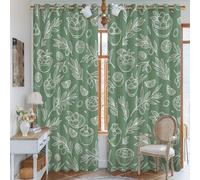 Cortinas opacas con diseño de aceitunas, modernas cestas de limas naturales, sin arrugas, cortinas de bloqueo de luz para dormitorio y sala de estar, decoración de ventana, 132 x 213 cm