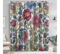 Cortinas Opacas con Estampado Ilustración Vintage Flores Vides William Morris para Dormitorio y Sala de Estar, Cortinas con Aislamiento térmico, 117 An x 229 Al cm (2 Paneles), Azul