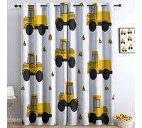 Cortinas opacas con ojales de 55 pulgadas de ancho x 102 pulgadas de largo, cortinas de ventana con aislamiento térmico para vehículo, color amarillo, diseño de dibujos animados, para sala de estar