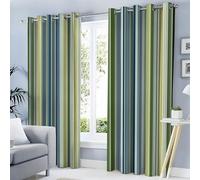 Cortinas Opacas con Ojales De Rayas Degradadas Estilo Granja, Cortinas Termicas con Estampado De Geometrías Elegantes Verde Bosque para Sala De Estar Y Dormitorio Infantil, 140Anx175Al Cm, 2 Paneles