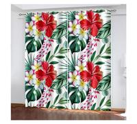 Cortinas Opacas Cortinas Decorativas con Ojales de Metal con impresión 3D de vegetación Tropical, Cortinas for Dormitorio, Sala de Estar, Oficina, 2 Unidades (Color : 8, Size : Grommet Top_W75XH166(