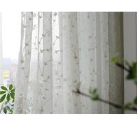 Cortinas opacas,Cortinas salon Translúcido Cortinas con Ojales Flores Bordadas Blancas 2 piezas 229x229cm (Ancho x Alto)Modernas Decorativas para habitación de los niños,salón,Comedor Dormitorio