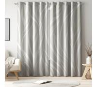 Cortinas opacas de 90 x 72 pulgadas, cortinas aisladas que reducen el ruido con estampado minimalista de hojas para sala de estar y dormitorio, longitud ajustable, decoración del hogar de bajo consumo