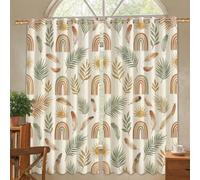 Cortinas opacas de arco iris, bohemias, inspiradas en la naturaleza, plumas, primavera, terrosas, lavables a máquina, cortinas de oscurecimiento de habitación para decoración de ventanas de oficina