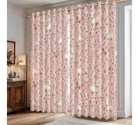 Cortinas opacas de cordero, flores rústicas, ramas primaverales, melocotón, lavables a máquina, patrón impreso, para decoración de ventana de oficina, 42 x 72 pulgadas