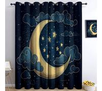 Cortinas opacas de dibujos animados de 55 pulgadas de ancho x 102 pulgadas de largo, cortinas de ventana con aislamiento térmico para habitación de niños, habitación y sala de estar, cortinas de