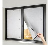 Cortinas Opacas de Papel de Aluminio con Protección Privacidad, Película Aislante Termicode Ventana Reflectante al Calor, Vinilos Cristales Anti Sol con Ventosa(90x120cm)