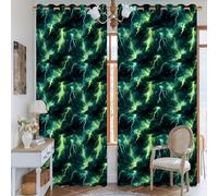 Cortinas opacas de rayos, modernas, abstractas, nubes, tormenta, verde tormenta, lavables a máquina, paneles de cortina para ventana de oficina, 52 x 95 pulgadas