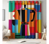 Cortinas Opacas Divertido Cafetera Ilustración Insonorizada Cortinas Que Oscurecen la Habitación Transpirable Juego De 2 Para Dormitorio Sin Arrugas Cortina para Salon de 200 x 260 CM Naranja