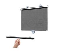 Cortinas Opacas, enrollables con ventosas, retráctiles y Protectoras solares, Cortinas temporales portátiles for Ventanas, versátiles for Cualquier Lugar.(Black,16x49in)