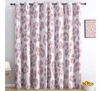 Cortinas opacas estampadas con ojales, color claro, textura animal, estampado de leopardo, opacas, térmicas, aisladas, cortinas protectoras para la privacidad, para dormitorio, salón, 234 x 230 cm