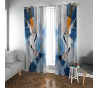 Cortinas Opacas Estilo Acuarela vivas Cortinas abstractas de Pinceladas para Oficina en casa Salón Lavables a máquina Térmicas aisladas 2 Paneles (W140xL200cm Cada uno)
