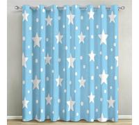 Cortinas Opacas Estrellas Cortinas Térmicas Aislantes con Ojales 2 Piezas 3D Patrón de Dibujos Animados Cortina Blackout para Ventanas Pequeñas Dormitorio Infantil 2X 75x166 cm C/927