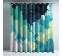 Cortinas Opacas Frio y Calor Suaves Microfibra Termicas Aislantes Blackout Acústicas con Ojales para Dormitorio Salon y Comedor Verde Ilustración Abstracto Flujo De Agua 140 x 145 cm 2 Piezas